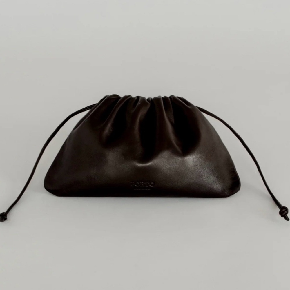 Sophisticated Dark Brown Leather Clutch